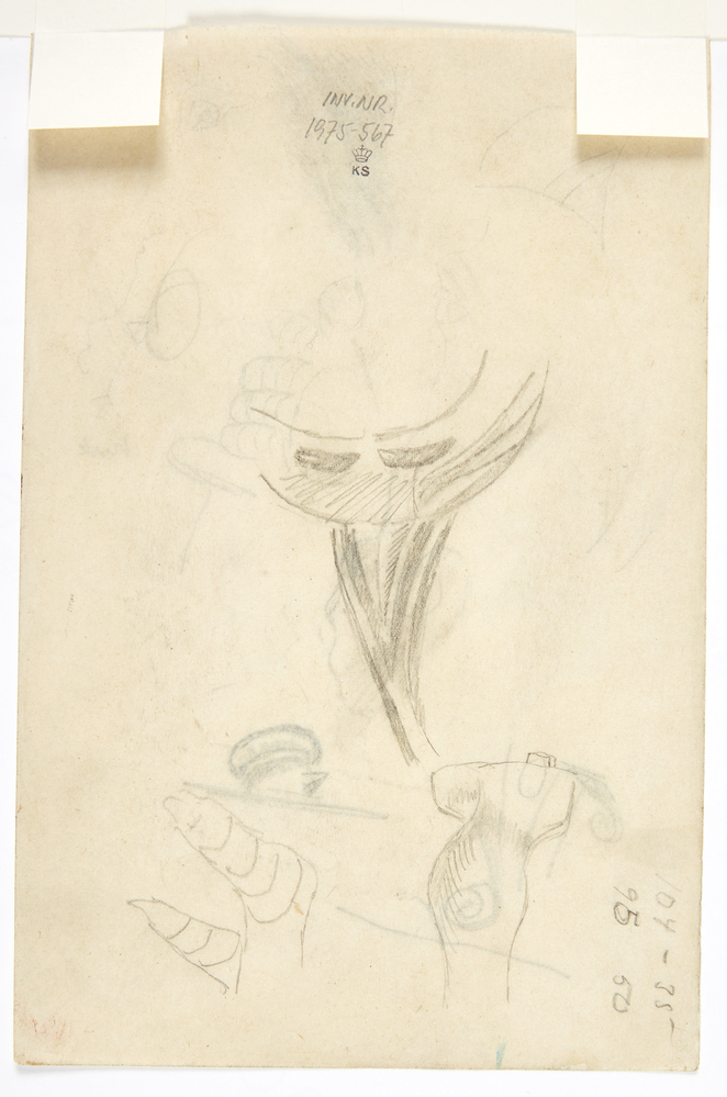 Forskellige småskitser. Kompositionsskitse til P. Uccellos "La Battaglia", William Scharff, 1901-1959